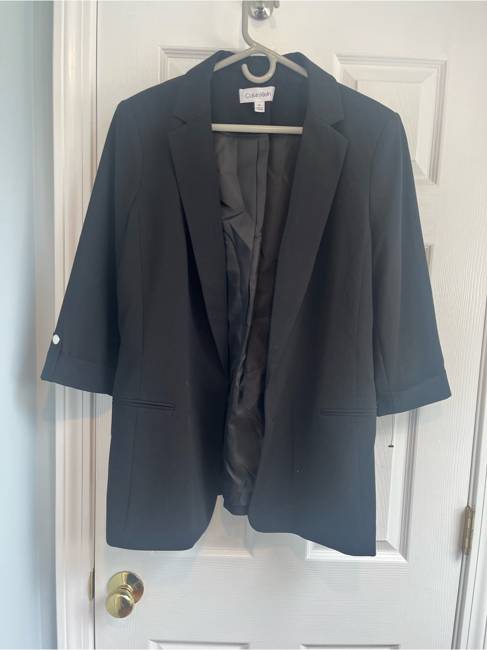 Calvin Klein Black Women's Tailored Open-Front Blazer
